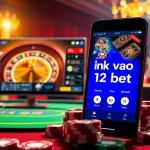 Experience the thrill of ink vao 12bet with this captivating online gambling scene featuring a roulette wheel and poker table.