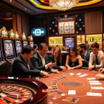 Gamblers enjoying a thrilling moment at UU88's luxury casino with roulette and poker.