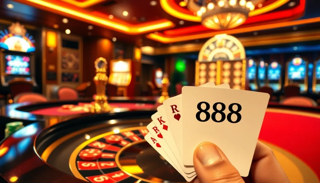 RR88 betting slip showcasing winning poker chips and cards on a vibrant casino table.