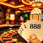 RR88 betting slip showcasing winning poker chips and cards on a vibrant casino table.