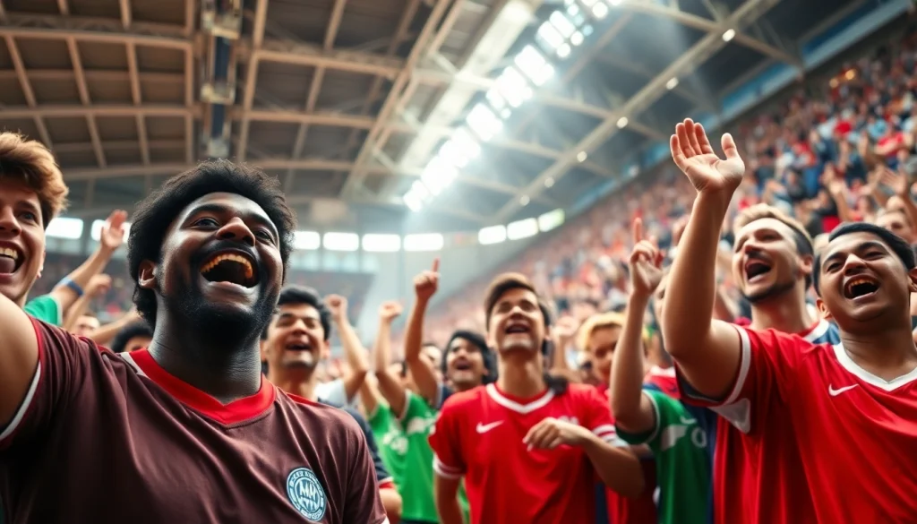 星空体育平台的活跃球迷在体育场内欢呼，展示激情与团结。