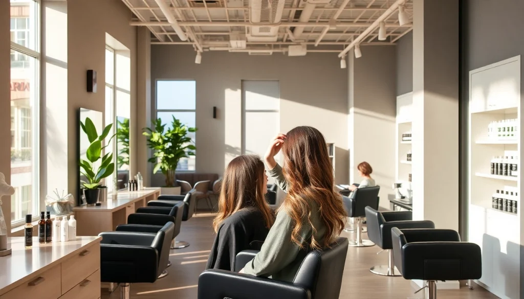 Hair salons san diego showcasing a modern salon interior with stylish decor and professional hair services.
