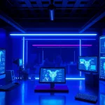 Innovative workspace illustrating AI technology for personalized porn ai content creation.