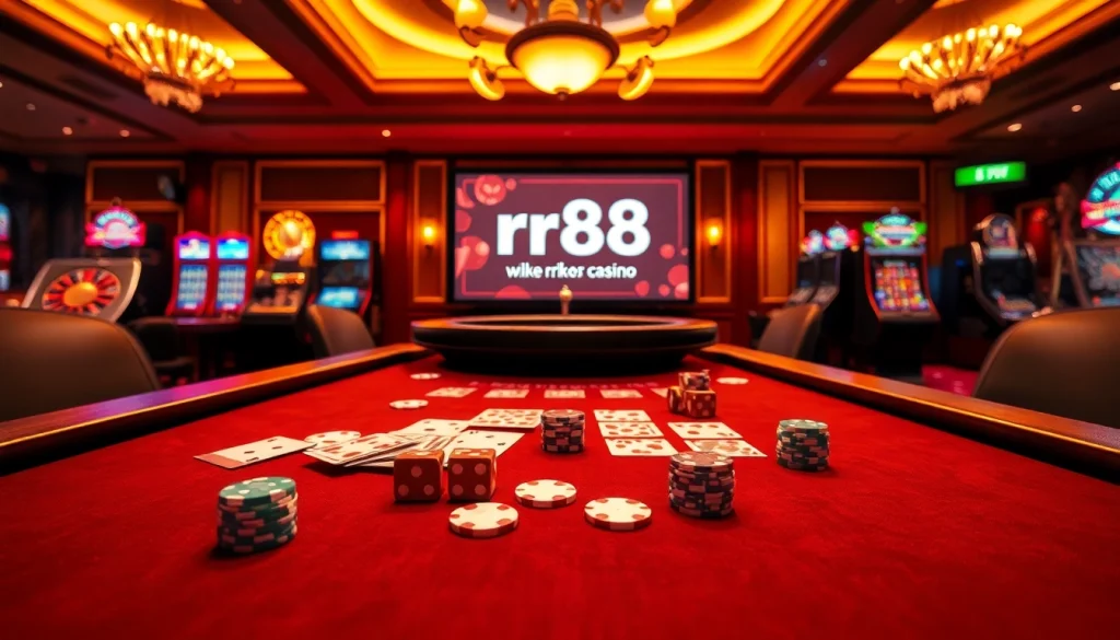 Engaging gamblers with a thrilling rr88 link interface at a vibrant casino table.