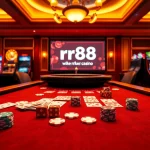 Engaging gamblers with a thrilling rr88 link interface at a vibrant casino table.