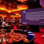 Showcasing testimonial Naga169 amid a luxurious casino atmosphere with roulette and slot machines.