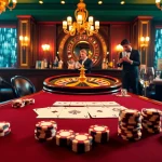Experience high-stakes poker with Gopay88 at a luxurious casino table filled with cards and chips.
