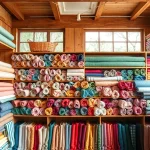 Bekijk de variëteit aan uni katoen stof; 100% natuurlijk katoen in een gezellige stoffenshop.