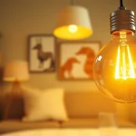 Learn what is an a19 bulb by visualizing its warm glow in a cozy room atmosphere.