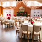 Showcase of Table & Chair Rentals in an elegantly arranged event space.