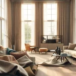Gordijnstof kopen online: Ontdek de prachtige selectie van stoffen in een elegante showroom