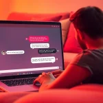 The best NSFW AI chatbots showcased in an inviting living space with a user engaging in creative dialogue.