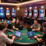 Players immersing themselves in online gambling at G28's exciting casino platforms.