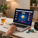 Strategi taruhan Toto Macau yang disorot di laptop selama sesi permainan di rumah yang menarik.