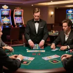 Experience high-stakes gameplay at jmb88's elegant blackjack table with focused players.
