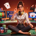 Immerse in the action of "alasan slot qris harus dihentikan" with a gaming scene showcasing vibrant slot reels and poker elements.