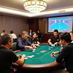 sc88 vibrant casino scene with players engaged in poker and ambient lighting creating excitement