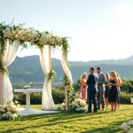 Stunning Weddings Venue with elegant decor and lush greenery creating a romantic atmosphere.