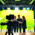 Video production team working in a studio, showcasing edmonton production companies’ creativity.