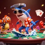 Engage with hhttps in a lively casino scene featuring a shark, clownfish, and crab DJ.