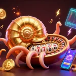Gioca a slot non AAMS con un nautilus gigante e dettagli dorati in un casinò 3D