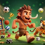 Win at Jun88 with exciting casino games and vibrant gambling atmosphere featuring cartoon characters.