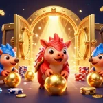 Engage with go8 asia while competing in thrilling pangolin bowling on golden poker chips.