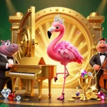 Scopri i migliori casino crypto con una cantante flamingo e un bassista ippopotamo in un ambiente festoso e ricco di tesori.