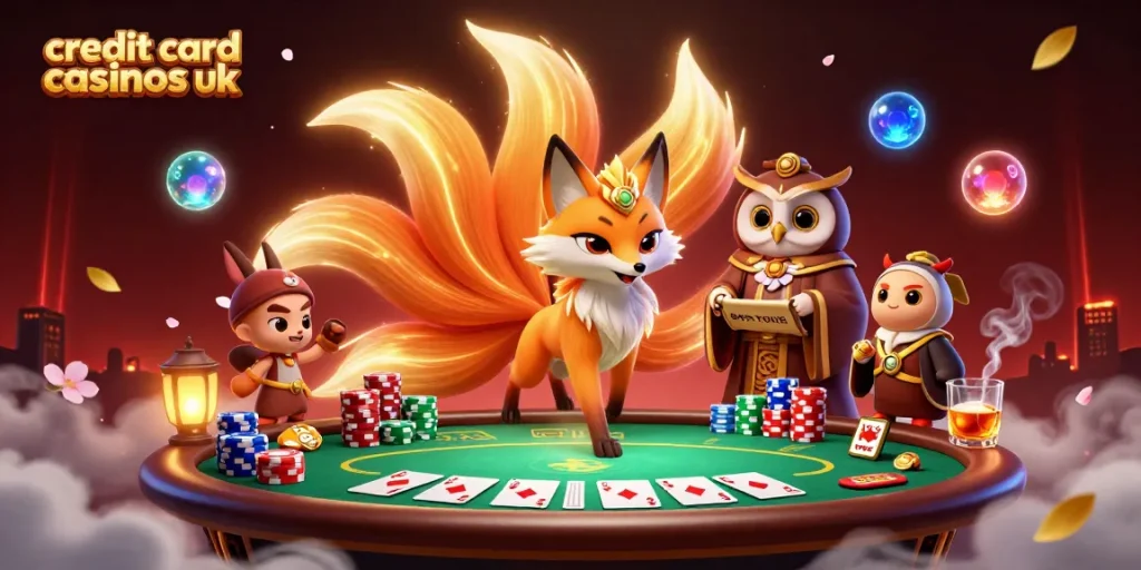 Engage with exciting gameplay at credit card casinos uk with vibrant characters and poker elements.