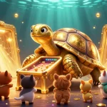 Join the fun on Jai club login with a golden tortoise pinball machine surrounded by exciting rewards and gems.