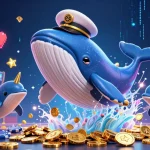 Play poker with the coloksgp daftar whale and dolphins amidst game machines and coins.
