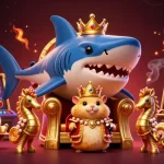 Engage with luxury138 link resmi visuals featuring a golden hamster king among vibrant slot machines.