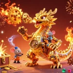 オンラインカジノで楽しむドラゴンと宝物のカジノシーン