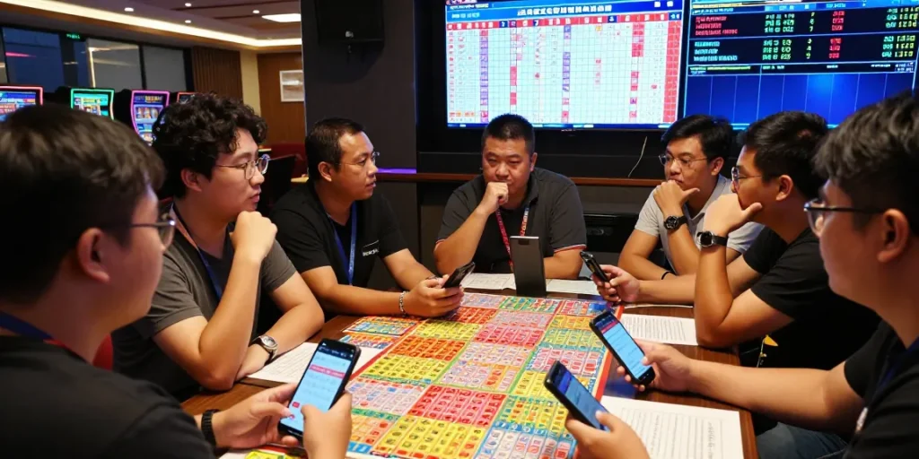 Prediksi angka untung dalam suasana taruhan lotto yang penuh semangat.