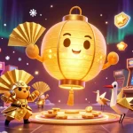 Spin and win with HM888 in this 3D illustration showcasing vibrant gaming and lucky symbols!