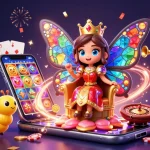 Experience thrilling wins at tx88 with vibrant 3D casino characters surrounded by gambling elements.