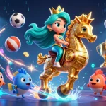 Experience thrilling moments at shbet with our vibrant casino illustration featuring animated characters and dynamic sports elements.