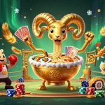 Engage with pragmatic slot games in this vibrant, dynamic casino illustration.