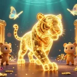 Experience the thrill at a vibrant credit card casino featuring dynamic characters and sparkling treasures.